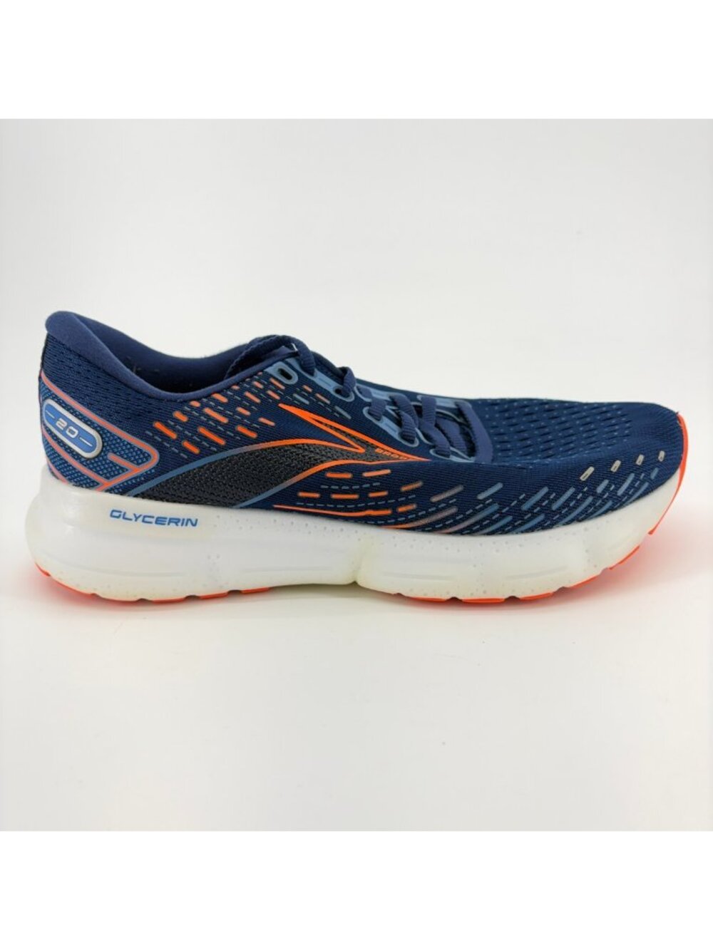Brooks Glycerin 20 Mens Size 8 Blue Orange Athletic Running Shoes Sneakers